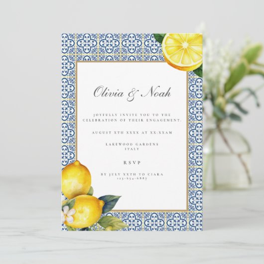 Einladung der Lemon Engagement Party im Mittelmeer (Stehend Vorderseite)