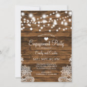 Einladung der Lights Wood and Lace Engagement Part (Vorderseite)