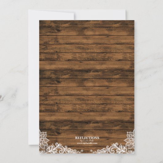 Einladung der Lights Wood and Lace Engagement Part (Rückseite)