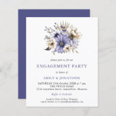 Einladung der Lila Creme-Floral-Engagement-Partei (Vorne/Hinten)