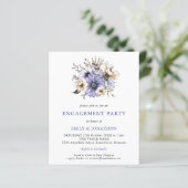 Einladung der Lila Creme-Floral-Engagement-Partei (Stehend Vorderseite)