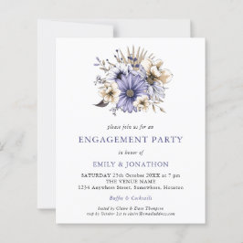 Einladung der Lila Creme-Floral-Engagement-Partei