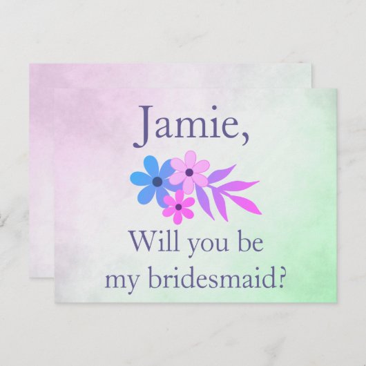 Einladung der lila und grünen Blumenbrücke (Vorne/Hinten)