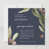 EINLADUNG DER LILA VERLOBUNG VON NAVY OLIVE WASSER (Vorderseite)