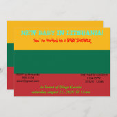 Einladung der litauischen Flagge zu Babydusche (Vorne/Hinten)