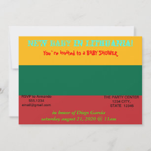 Einladung der litauischen Flagge zu Babydusche