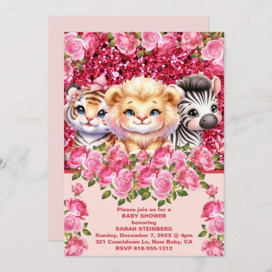 Einladung der Mädchendusche (Vorne/Hinten)