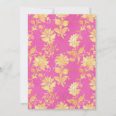 Einladung der Magenta Navy und Gold Floral Wedding (Rückseite)