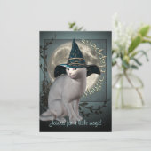 Einladung der magischen weißen Katze (Stehend Vorderseite)