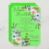 Einladung der Mama zum Geburtstag (Vorne/Hinten)