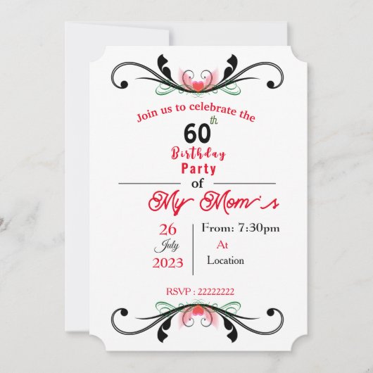 Einladung der Mama zum Geburtstag (Vorderseite)