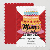 Einladung der Mama zum Geburtstag (Vorne/Hinten)