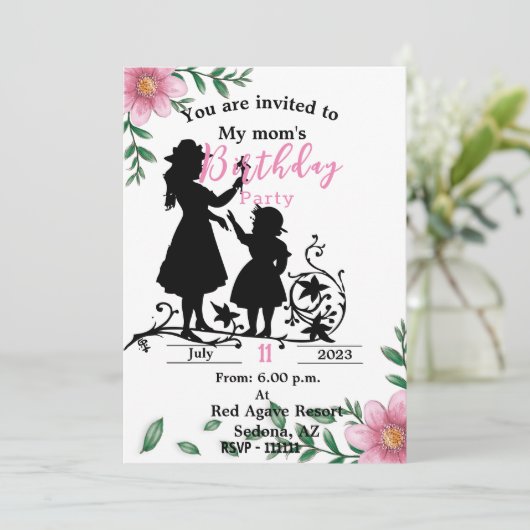 Einladung der Mama zum Geburtstag (Stehend Vorderseite)