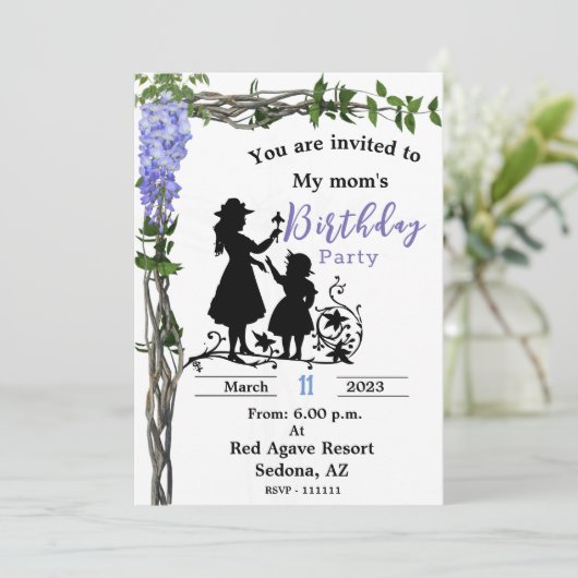 Einladung der Mama zum Geburtstag (Stehend Vorderseite)