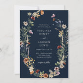 Einladung der Marine Boho Floral Wedding (Vorderseite)