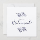 Einladung der Marine Peony Simple Bridesmaid (Vorderseite)