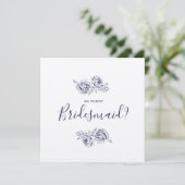 Einladung der Marine Peony Simple Bridesmaid (Stehend Vorderseite)