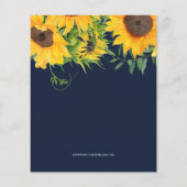 Einladung der Marine Sonnenblumen Bridal Dusche (Rückseite)