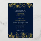 Einladung der Marine und Gold Rose Garden Foil (Vorderseite)