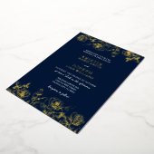 Einladung der Marine und Gold Rose Garden Foil (Gedreht)