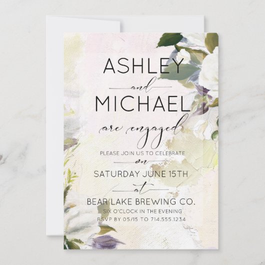 Einladung der Marsala Oil Typografy Engagement Par (Vorderseite)