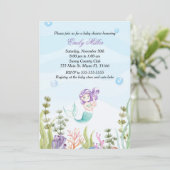 Einladung der Meerjungfrau-Babydusche (Stehend Vorderseite)