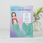 Einladung der Meerjungfrau-Geburtstagspartei (Stehend Vorderseite)