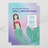 Einladung der Meerjungfrau-Geburtstagspartei (Vorne/Hinten)
