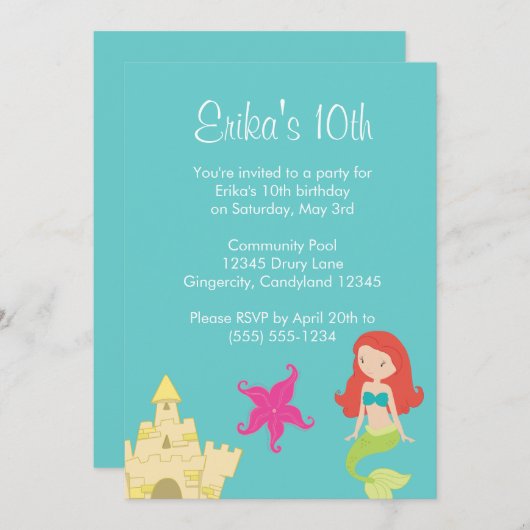 Einladung der Meerjungfrau-Meerjungfrau (Vorne/Hinten)