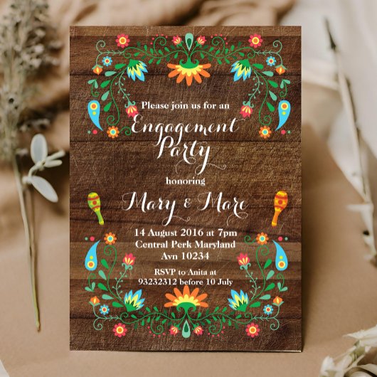 Einladung der mexikanischen Fiesta-Engagement-Part