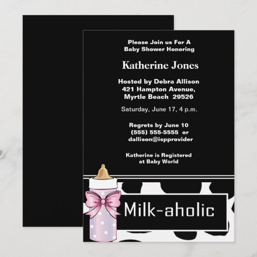 Einladung der Milchmädchendusche (Vorne/Hinten)