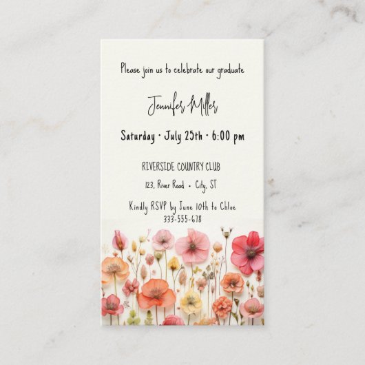 Einladung der Mini Graduierungspartei (Vorderseite)