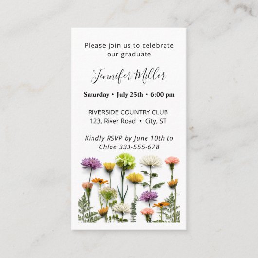 Einladung der Mini Graduierungspartei (Vorderseite)