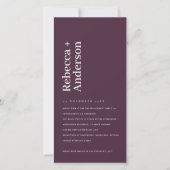 EINLADUNG DER MINIMAL-WEINPLUMTYPOGRAFIE-VERLOBUNG (Vorderseite)