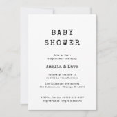 Einladung der Minimalistischen Baby Shower Schreib (Vorderseite)