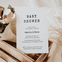 Einladung der Minimalistischen Baby Shower Schreib