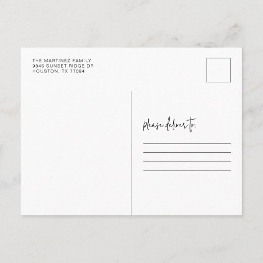 Einladung der Minimalistischen Babydusche Teddy Be Postkarte (Rückseite)