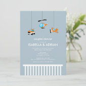 Einladung der mobilen Kinderdusche auf der Crib (Stehend Vorderseite)