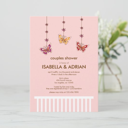 Einladung der mobilen Kinderdusche auf der Crib (Stehend Vorderseite)