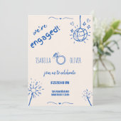 Einladung der modernen blauen Hand (Stehend Vorderseite)