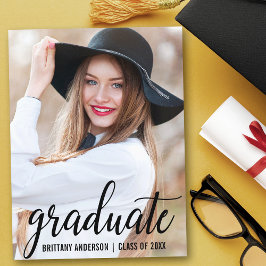 Einladung der Modernen Foto Graduation Party B Postkarte