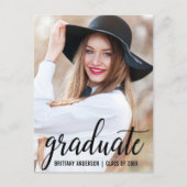 Einladung der Modernen Foto Graduation Party B Postkarte (Vorderseite)