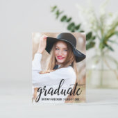 Einladung der Modernen Foto Graduation Party B Postkarte (Stehend Vorderseite)
