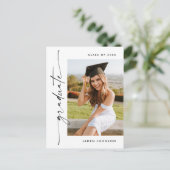 Einladung der Modernen FOTO Graduation Party Postkarte (Stehend Vorderseite)