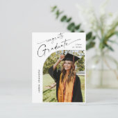 Einladung der Modernen FOTO Graduation Party Postkarte (Stehend Vorderseite)