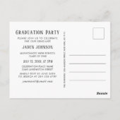 Einladung der Modernen FOTO Graduation Party Postkarte (Rückseite)