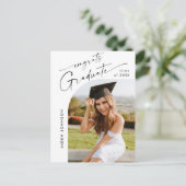 Einladung der Modernen FOTO Graduation Party Postkarte (Stehend Vorderseite)