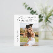 Einladung der Modernen FOTO Graduation Party Postkarte (Stehend Vorderseite)