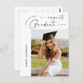 Einladung der Modernen FOTO Graduation Party Postkarte (Vorne/Hinten)