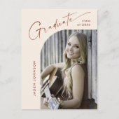 Einladung der Modernen FOTO Graduation Party Postkarte (Vorderseite)